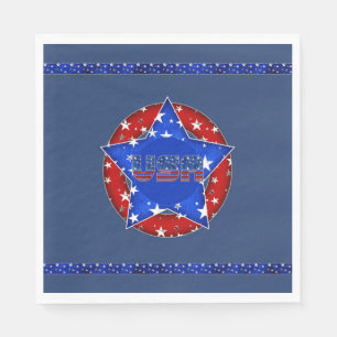 USA Paper Napkins Red, White, Blue