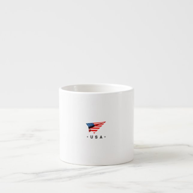 USA Paper Plane Flag Espresso Cup (Front)