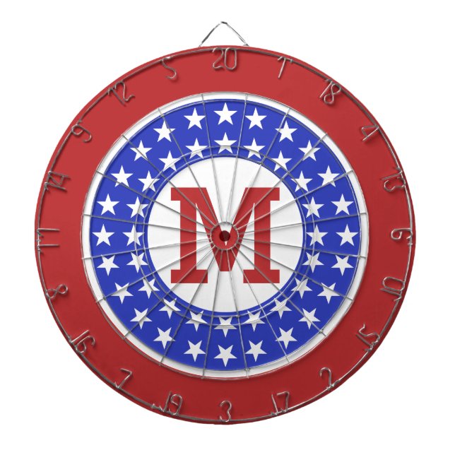 USA Patriot Custom Monogram dart board (Front)