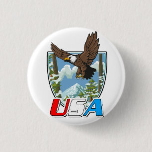USA Patriot logo 3 Cm Round Badge