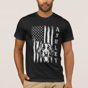 USA Patriot St. Bernard Dog US Pet T-Shirt