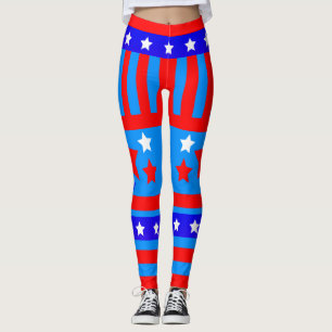 USA Patriot Stars and Stripes Leggings