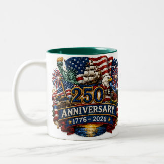 USA Patriotic 250th 4th of July celebration  Two-T Two-Tone Coffee Mug