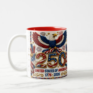 USA Patriotic 250th 4th of July celebration  Two-T Two-Tone Coffee Mug