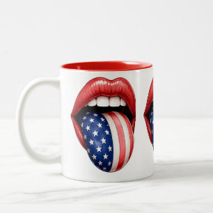 USA Patriotic 250th 4th of July celebration Two-Tone Coffee Mug