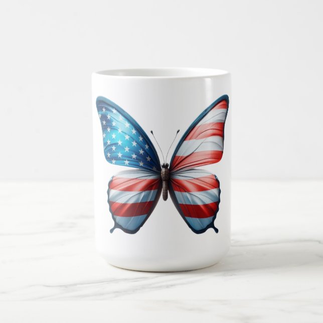 USA/patriotic 4th of July butterfly Coffee Mug (Center)