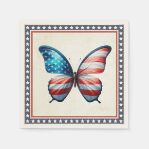 USA/patriotic 4th of July butterfly Napkin