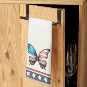 USA/patriotic 4th of July butterfly Tea Towel