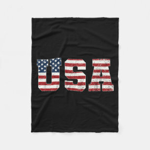 Usa Patriotic Aamerican Flag Shirt Men Women Kids Fleece Blanket