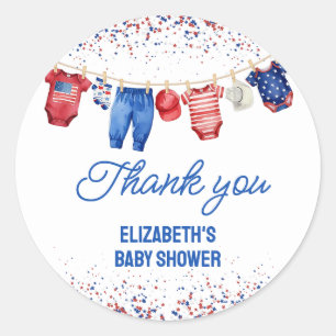 USA Patriotic All American Baby Red White and Blue Classic Round Sticker