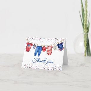 USA Patriotic All American Baby Red White and Blue Thank You Card
