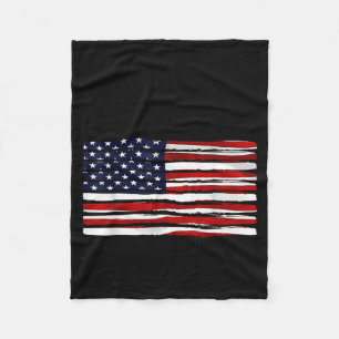 USA Patriotic American Flag 4th Of July Fleece Blanket