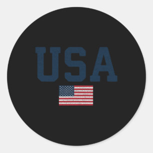 Usa Patriotic American Flag 4th Of July Independen Classic Round Sticker