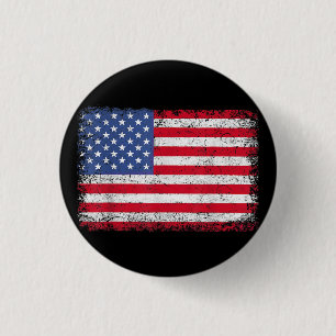 USA Patriotic American Flag For Men Women Kids Boy 3 Cm Round Badge