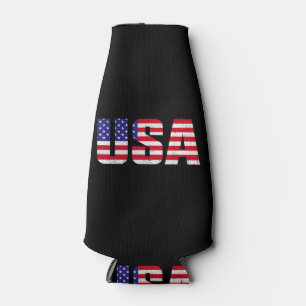 USA Patriotic American Flag For Men Women Kids Boy Bottle Cooler