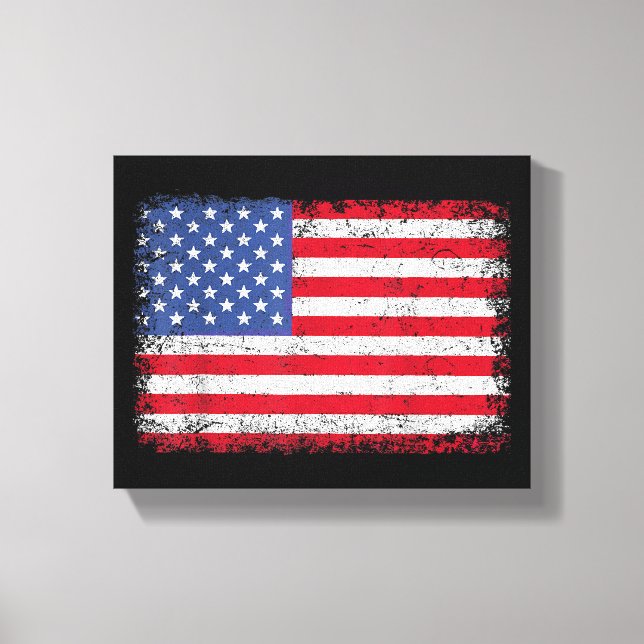 USA Patriotic American Flag For Men Women Kids Boy Canvas Print (Front)