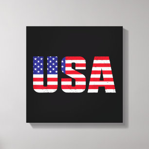 USA Patriotic American Flag For Men Women Kids Boy Canvas Print