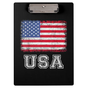 USA Patriotic American Flag For Men Women Kids Boy Clipboard