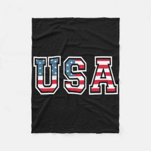 Usa Patriotic American Flag For Men Women Kids Boy Fleece Blanket