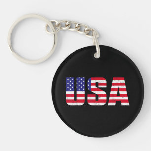 USA Patriotic American Flag For Men Women Kids Boy Key Ring