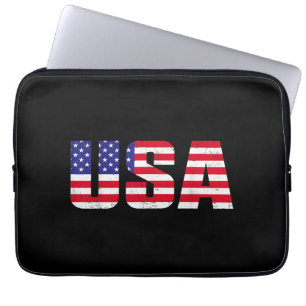USA Patriotic American Flag For Men Women Kids Boy Laptop Sleeve
