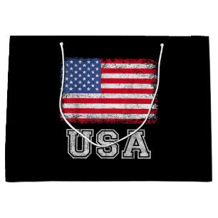 USA Patriotic American Flag For Men Women Kids Boy Large Gift Bag