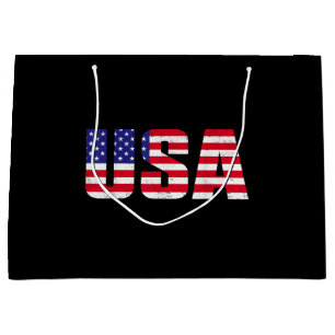 USA Patriotic American Flag For Men Women Kids Boy Large Gift Bag