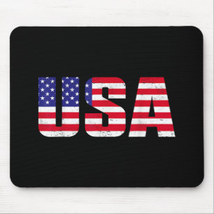USA Patriotic American Flag For Men Women Kids Boy Mouse Mat