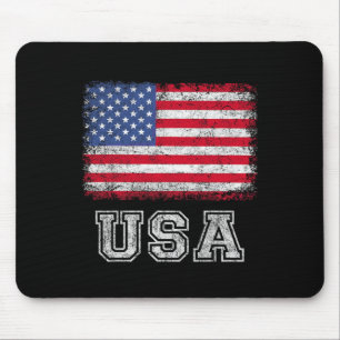 Usa Patriotic American Flag For Men Women Kids Boy Mouse Mat