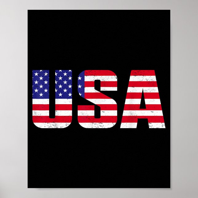 USA Patriotic American Flag For Men Women Kids Boy Poster (Front)