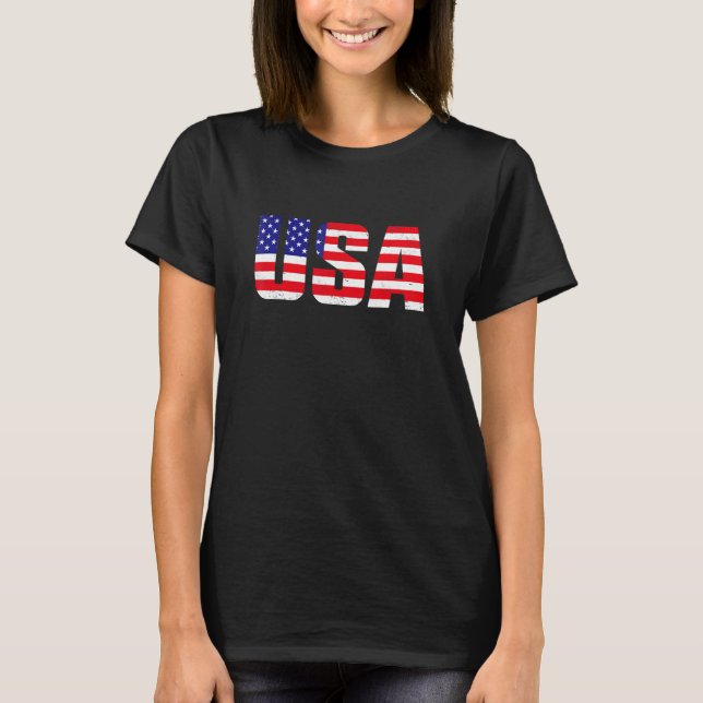 Usa Patriotic American Flag For Men Women Kids Boy T-Shirt (Front)