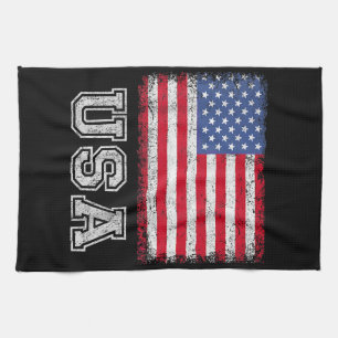 USA Patriotic American Flag For Men Women Kids Boy Tea Towel