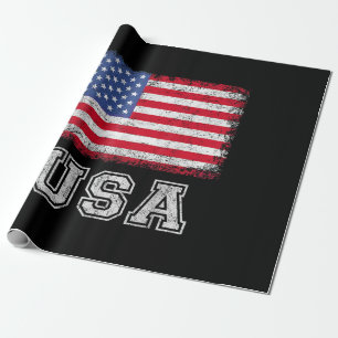 USA Patriotic American Flag For Men Women Kids Boy Wrapping Paper