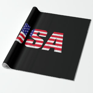 USA Patriotic American Flag For Men Women Kids Boy Wrapping Paper
