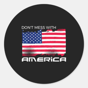 Usa patriotic - american flag freedom - pride classic round sticker