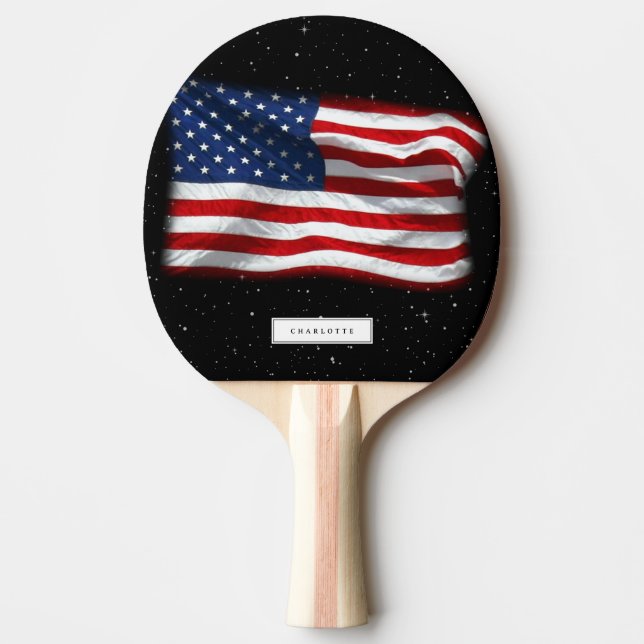 USA Patriotic American Flag Table Tennis Ping Pong Paddle (Front)