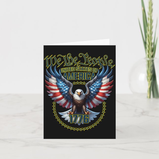 USA Patriotic American Flag Theme Eagle Design Card (Front)