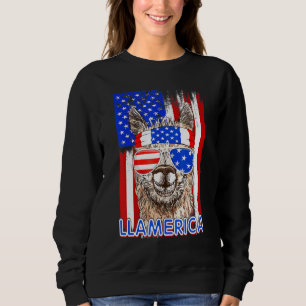 Usa Patriotic American Llama July 4th Alpaca Cute Sweatshirt