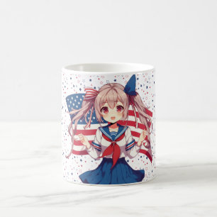 USA patriotic anime girl Coffee Mug