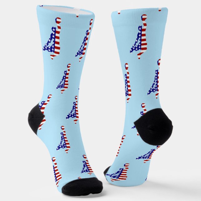 USA Patriotic BASKETBALL Socks (Angled)