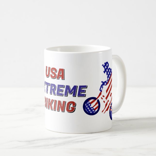 USA Patriotic Biking BMX Coffee Mug (Front Right)