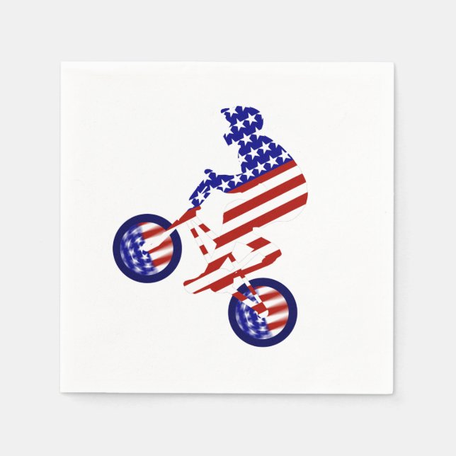 USA Patriotic Biking BMX Napkin (Front)