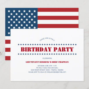 USA Patriotic Birthday Party Invitation