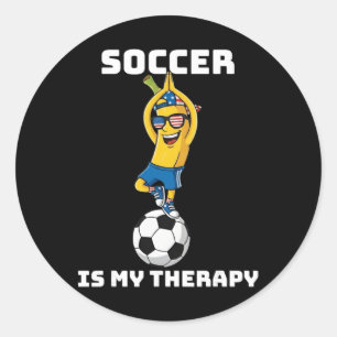 Usa Patriotic Bynana Doing Yoga Soccer Is My Thera Classic Round Sticker