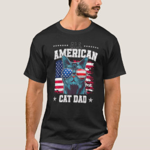 Usa Patriotic Cat 4th Of July American Flag Men Wo T-Shirt