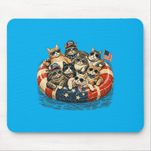 Usa Patriotic Cats Pool Float Fourth Of July Women Mouse Mat