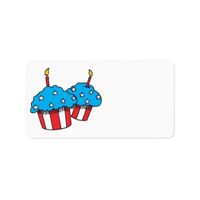 USA patriotic cupcakes Label (Front)