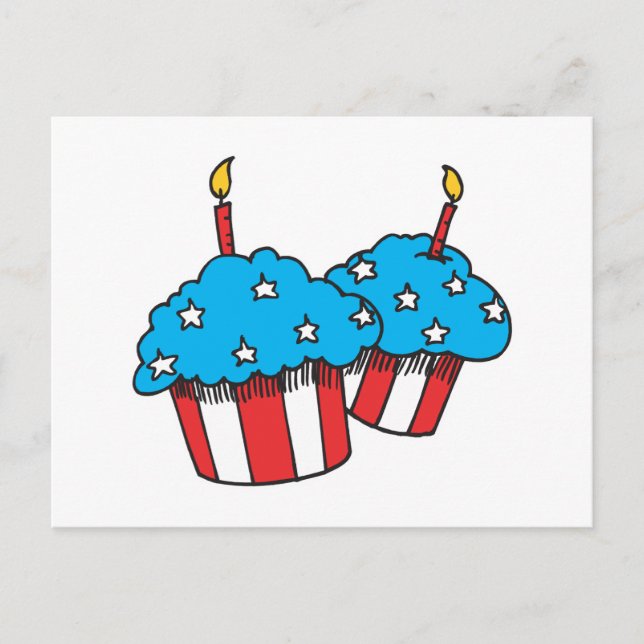 USA patriotic cupcakes Postcard (Front)