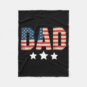 Usa Patriotic Dad Fathers Day Aamerican Flag 4th Fleece Blanket