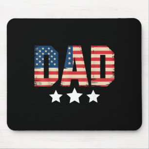 Usa Patriotic Dad Fathers Day Aamerican Flag 4th Mouse Mat